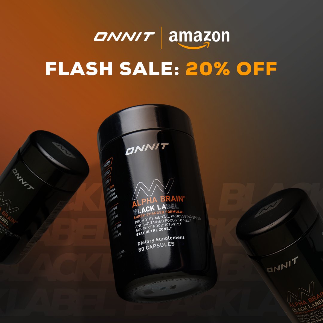 BLACK LABEL FLASH SALE ⚡️ 20% OFF Alpha BRAIN® Black Label only at Amazon, for 24 hours! The premium member of the Alpha BRAIN® line, Black Label is a refined formula that promotes mental processing speed and laser focus for extreme productivity.† Tap the link to shop now!…