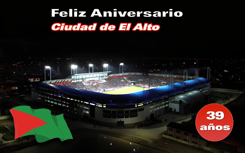 BoInteligente's tweet photo. Feliz Aniversario 39, valerosa ciudad de #ElAlto

🥂🥂🎉🎉 https://t.co/VxOIKGCFWh