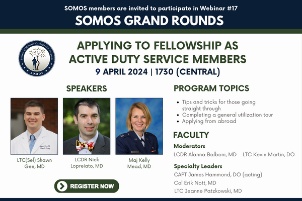 Register for Grand Rounds “Applying to Fellowship as Active-Duty Service Members” today! bit.ly/431HKvr