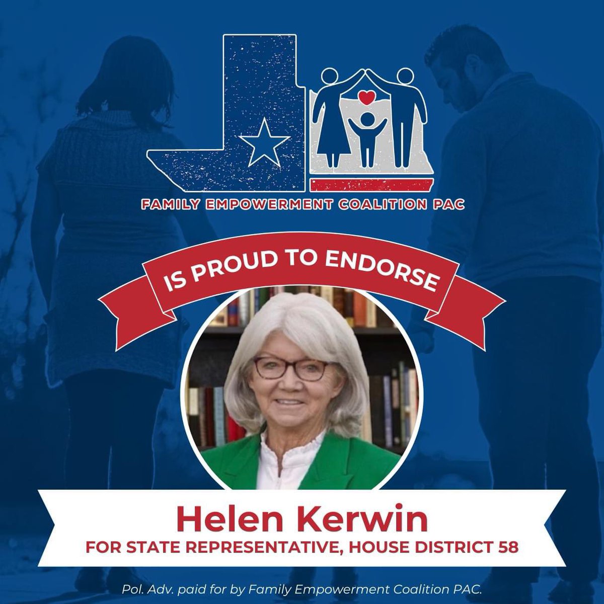 Congratulations, Helen Kerwin, for making it to the runoff!

HD 58 has a clear choice in front of them, <a href="/HelenKerwin4TX/">Helen Kerwin</a> is a true #schoolchoice champion and will fight for parental empowerment for all Texas families.

Let’s take this to the finish line in. You have our full
