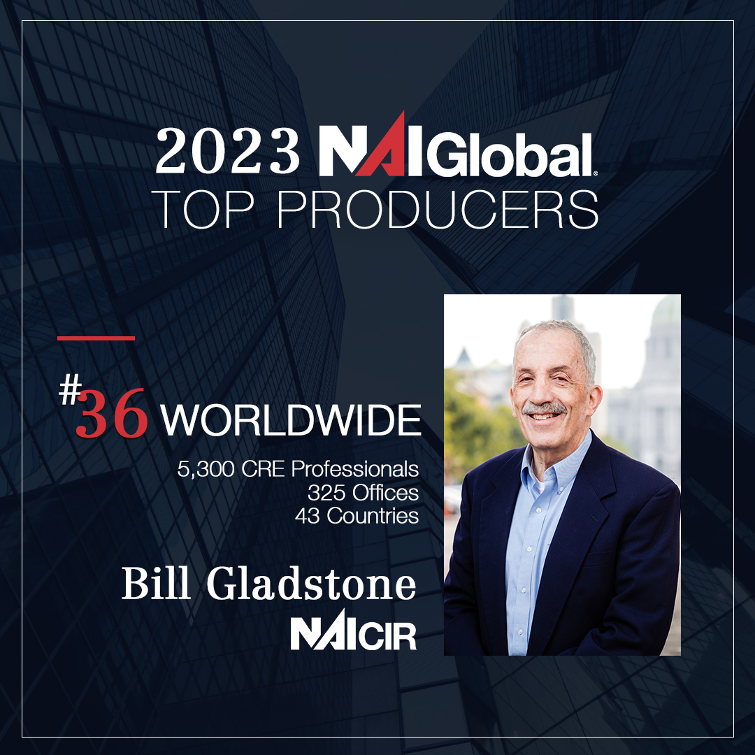 Bill Gladstone has been recognized as NAI Global's 36th Top Producer, placing him in the top 1% among NAI Global's 5,300 professionals #worldwide. Congratulations, Bill! #topproducer #naiglobal #naicir #nai #cre #commercialrealestate