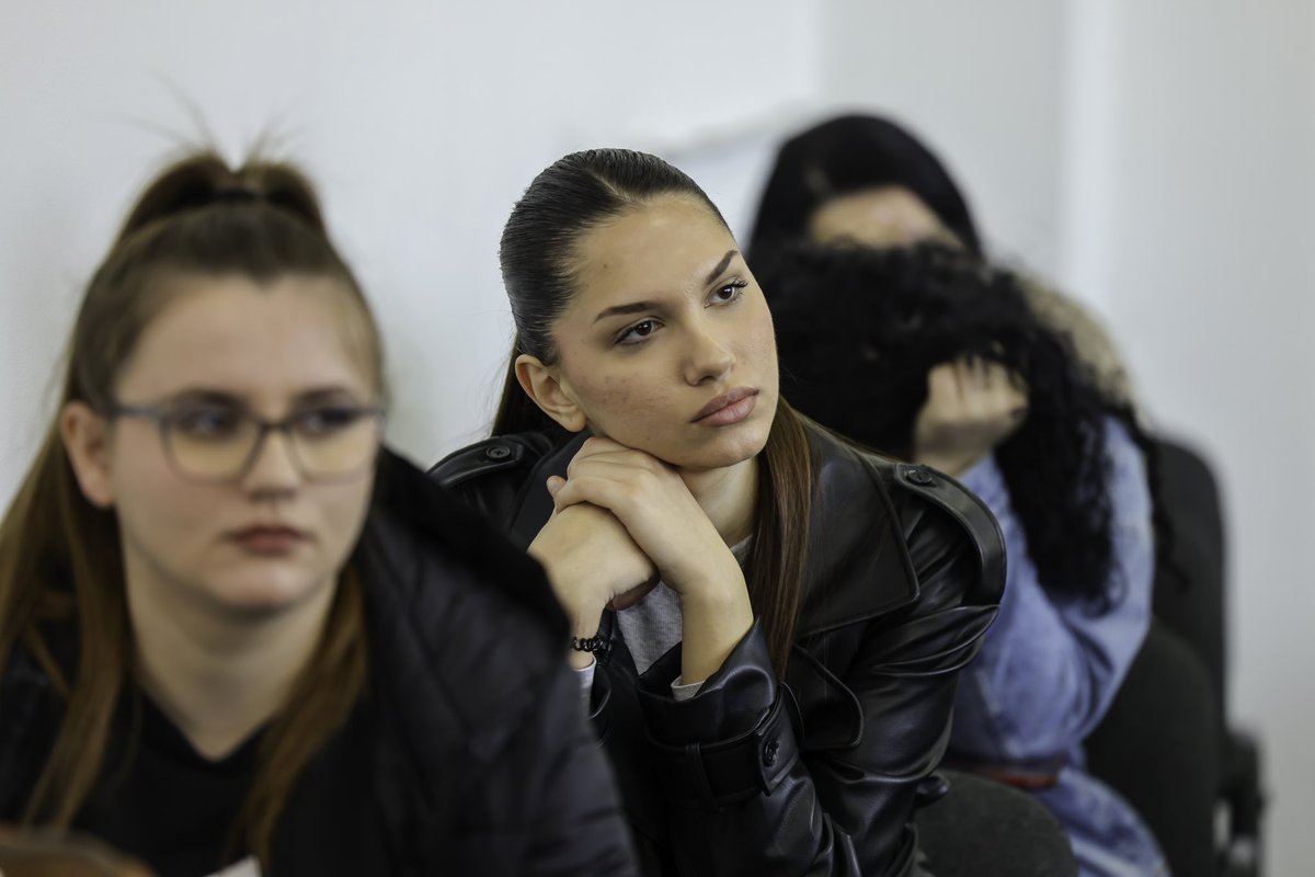 AwardsICT's tweet photo. We kicked off info sessions tour at Tirana Business University College to equip excellent students with all they need to join #ICTAwards12. Don't miss the chance to apply for 6+1 categories. Apply now at https://t.co/R6MJgSiAbZ until March 31! #AlbanianICTAwards #ICTSlab #ALBICT https://t.co/4xW3HNdPgA