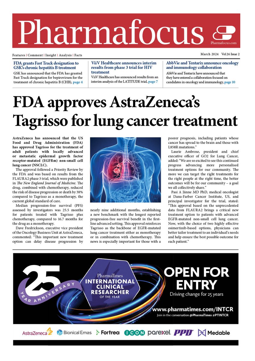 Pharmafocus's tweet photo. Pharmafocus March is now live!💊
Read on for the latest news📰 and insights from #EllipsesPharma🫁, @Phesi_CT📈, @GileadSciences🩸, @CharacApp💊 and @Cognitant👩🔬.
https://t.co/SVvuNyd3ja https://t.co/lQgC8RXCVT