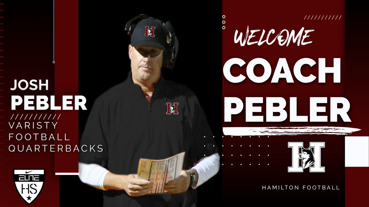 Please give a warm welcome to Coach Pebler! Happy to have you as part of the Husky Family!!! <a href="/HHS_Athletics_1/">HamiltonAthletics</a> 
#Husky4Life #championshipeffort