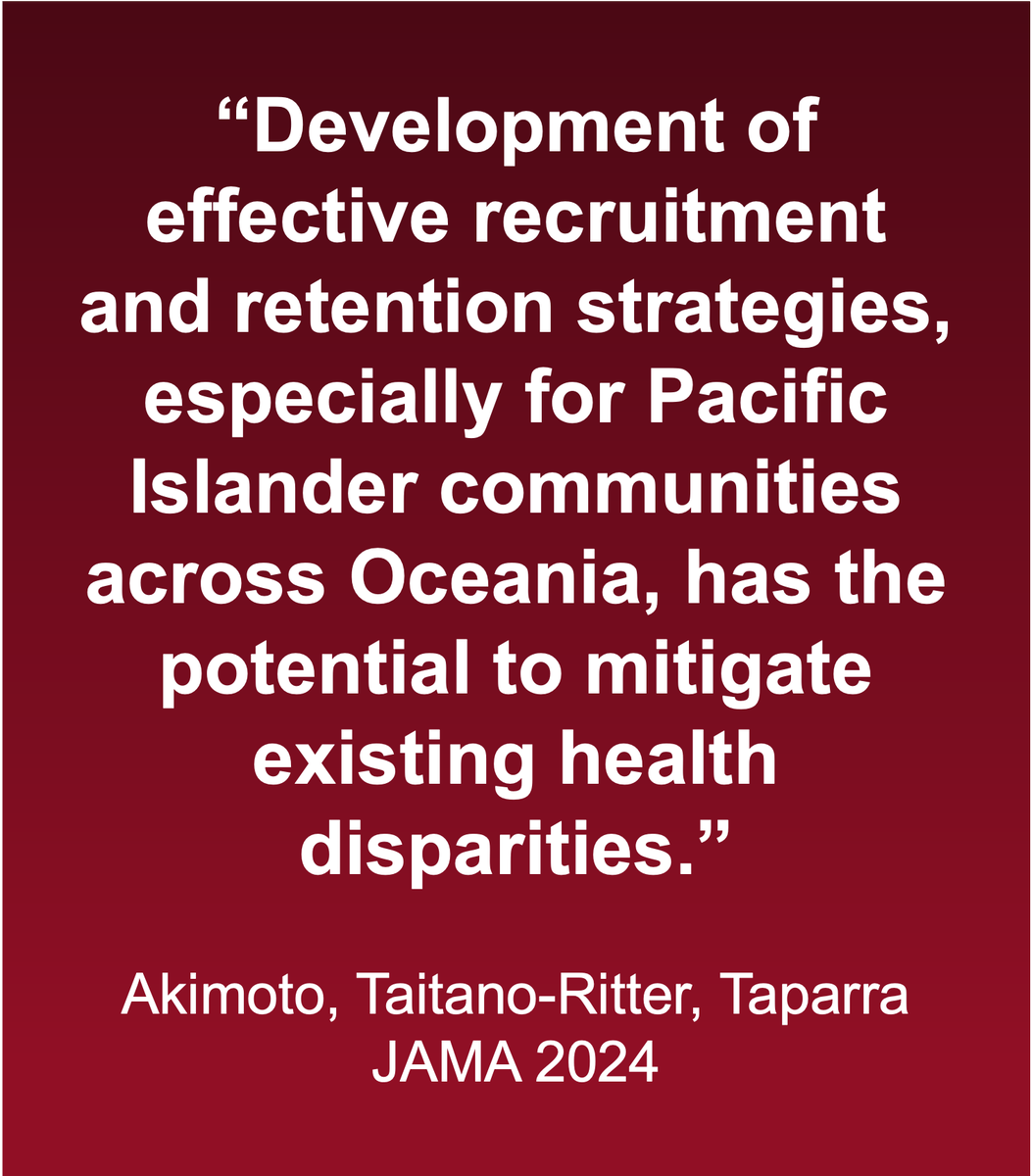 KekoaMDPhD's tweet photo. 👏🏽Congrats to @KaiAkimoto671 on his 1st author paper in @JAMA on investing in physicians from Pacific Islander communities, especially in rural areas, to improve our community's health. Supporting those from our communities, heals our communities.

🔗https://t.co/StBfVUS4eG https://t.co/zwjyTNYLlY