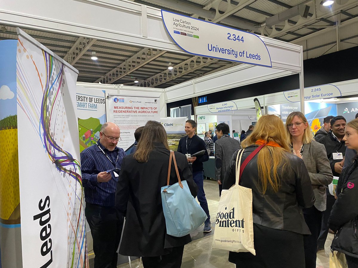 It has been a busy day at the #lowcarbonagriculture show at the @UniLeeds stand. Our researcher have been talking all day with people about our farm and projects. @EnergyLeeds @GlobalFoodLeeds