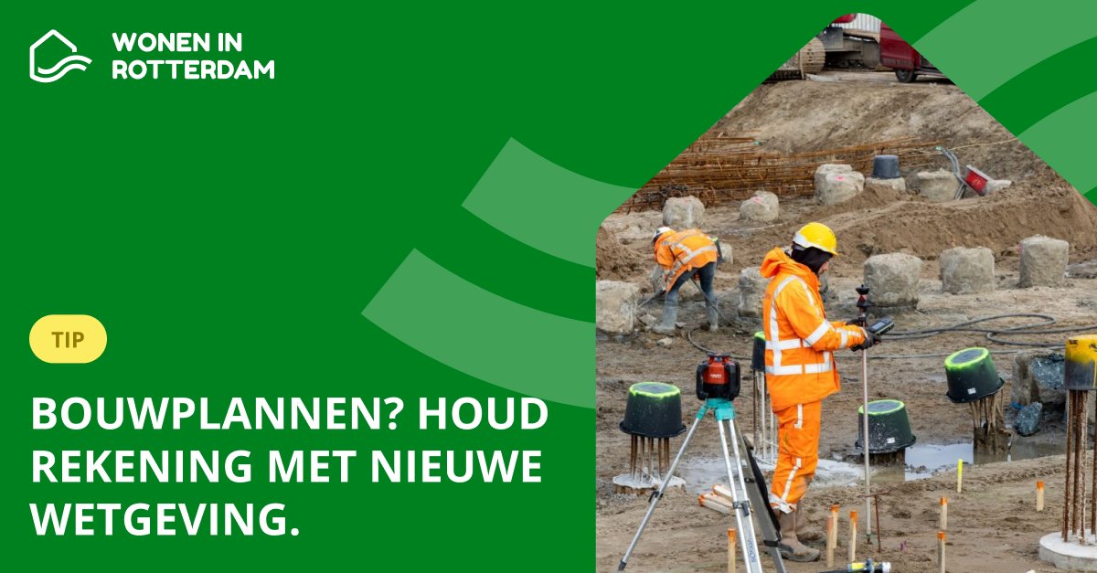 Vanaf 1 januari 2024 zijn de nieuwe bouwregels van kracht. Met de Omgevingswet en de Wet kwaliteitsborging voor het bouwen (Wkb) worden Ruimtelijk en Technisch bouwen worden apart geregeld. Zorg dat je op de hoogte bent: [direc.to/kYvY] 🌐🚧 #Rotterdam #Bouwregels