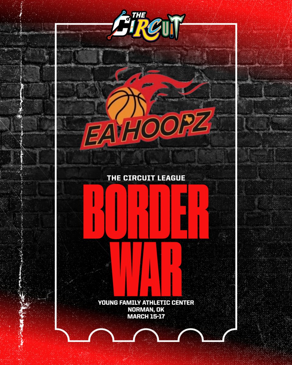TheCircuit's tweet photo. @EA_Hoopz (TX) will officially be attending The Circuit League: Border War 🎟️

🗓️ March 15-17
📍 Norman, OK
🏟️ Young Family Athletic Center

Limited spots available - register now ⤵️
https://t.co/6ml5fIzlnD https://t.co/N8aAsyPZ45