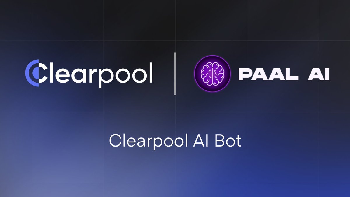 ClearpoolFin's tweet photo. 📢Clearpool is excited to announce a partnership with @PaalMind, which will bring the power of Artificial Intelligence (#AI) to our ecosystem.

To inaugurate this collaboration, we proudly introduce the Clearpool AI Bot – a cutting-edge addition to our community support system, seamlessly integrated into our Telegram chat group and Discord server.

🚀 Try Clearpool AI Bot Now!
Simply type "/cpool + your question" in the chat group, and the AI #bot will be at your service around the clock!

Read more about the Clearpool AI Bot here:
https://t.co/UBBaTO7Trd

$CPOOL $PAAL
