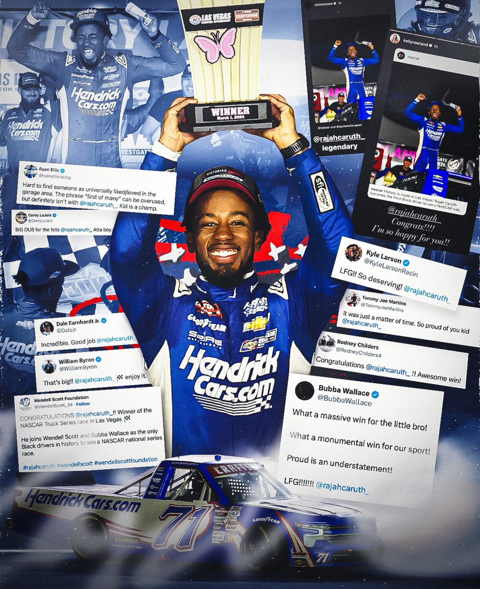 MOAAA_DC's tweet photo. #DCProud of @rajahcaruth_ on his historic win, making him the third Black person to win a NASCAR national series race. #DCNative #DCValues #BlackHistory https://t.co/pXMPJQTWVy
