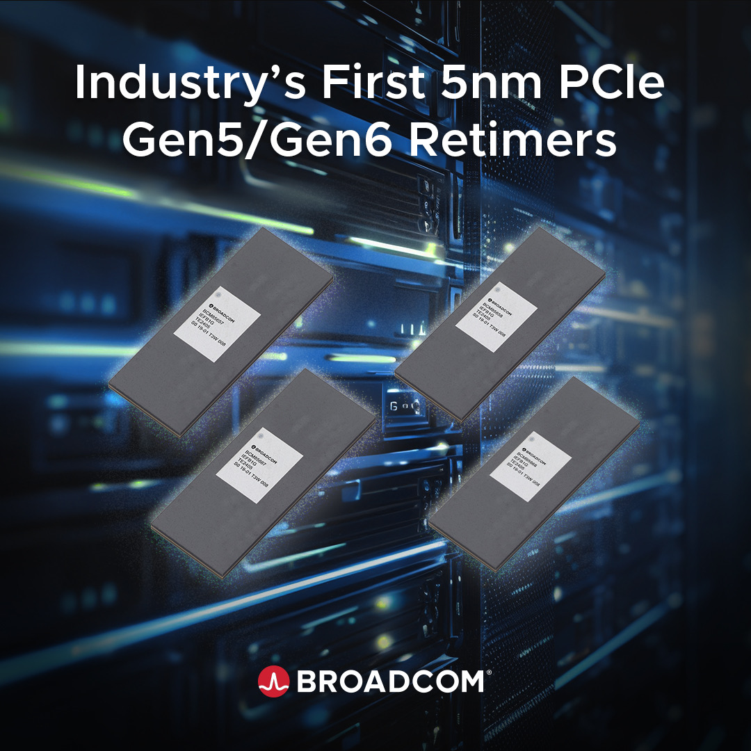 CharlieKawwas's tweet photo. In the network-centric AI data centers, PCIe is the interconnect of choice. We are happy to unveil our Gen 5/Gen 6 PCIe retimers. This completes the industry’s first end-to-end PCIe portfolio for an open, scalable and power-efficient AI server fabric. #connectedbyBroadcom https://t.co/S2RoZ17zR6