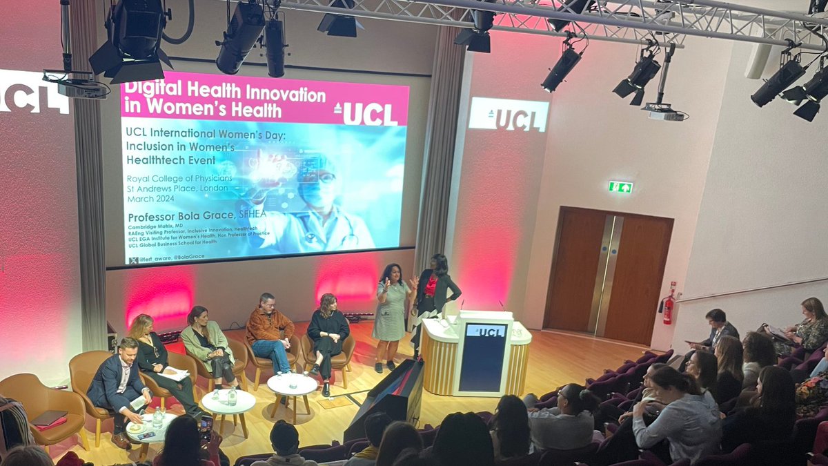 A panel discussion on 'Digital Health: Is it empowering or exploiting women', featuring Dr Anne Latz (HELLO INSIDE), Professor Henry Potts (UCL), Dr Jack Pearson (Natural Cycles) and Tamar Loach (Thriva). #UCLWomensHealth #UCLWomensHealthWeek #IWD