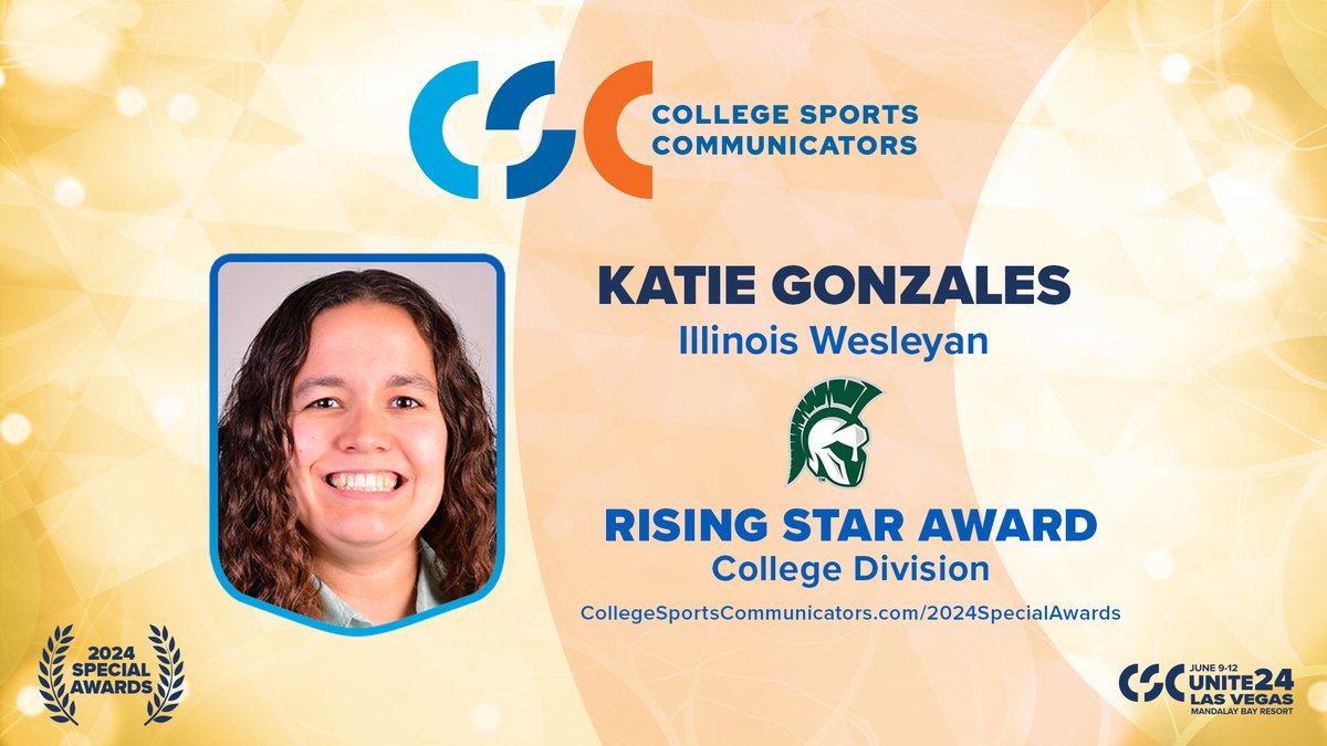 CollSportsComm's tweet photo. Today we are saluting CSC Rising Star honoree, Katie Gonzales, who is the Assistant AD for Athletic Communications for @iwusports. In the last two-plus months, Katie Gonzales has been recognized with three leadership positions or honors.
Read more: https://t.co/bH7Lav0diw https://t.co/m9jn0oJu90