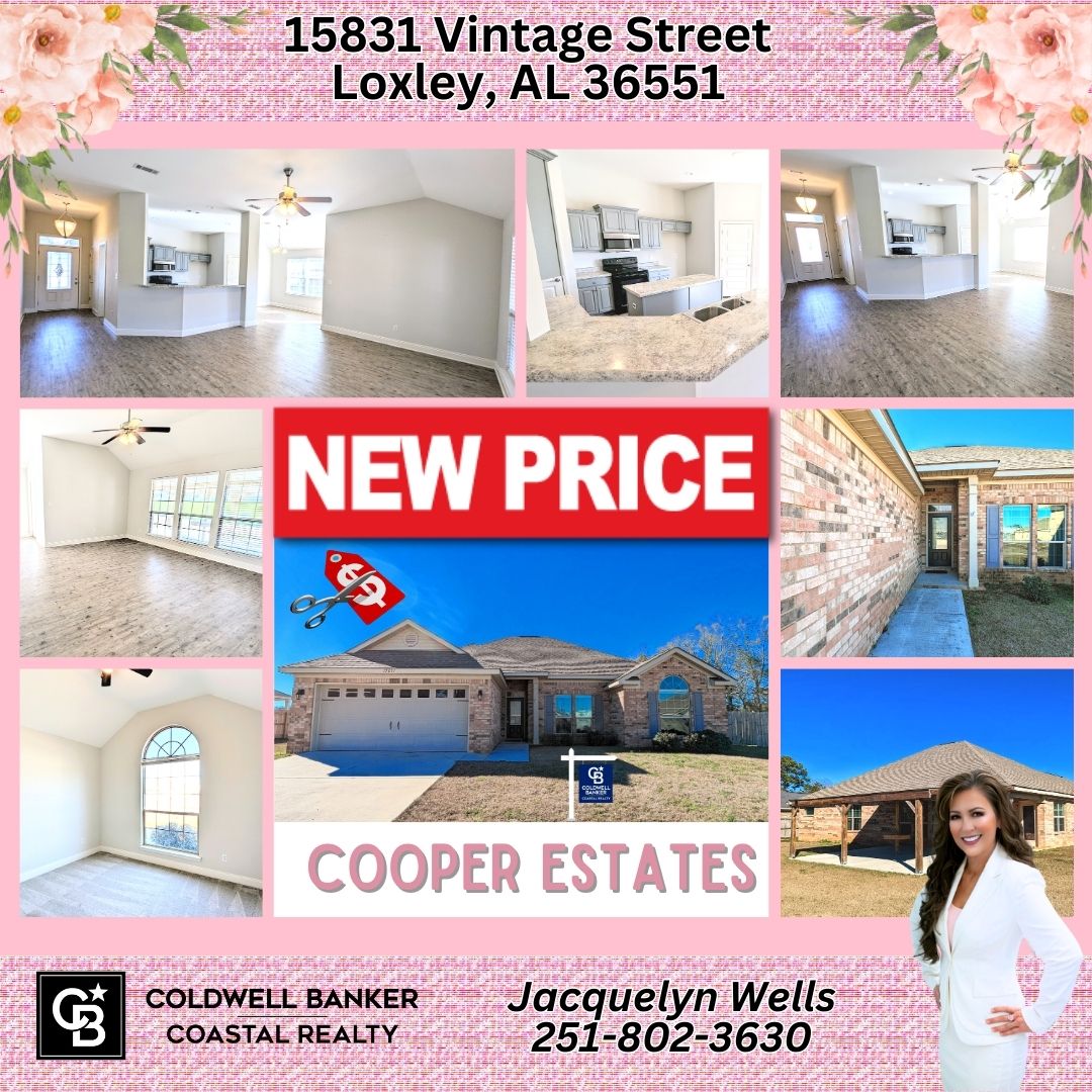 cbcr5200's tweet photo. 🤩 NEW PRICE!!! SEE WEBSITE https://t.co/gUUtwsOeTo
Jacquelyn Wells 251-802-3630
Coldwell Banker Coastal Realty
Welcome to this Stunning Brick Beauty nestled in  Copper Estates Subdivision!   4BR/2Bath home 
MLS 356946 $289,900
15831 Vintage St
Loxley, AL 36551
#cbcoastalrealty https://t.co/YbNOv14vEC