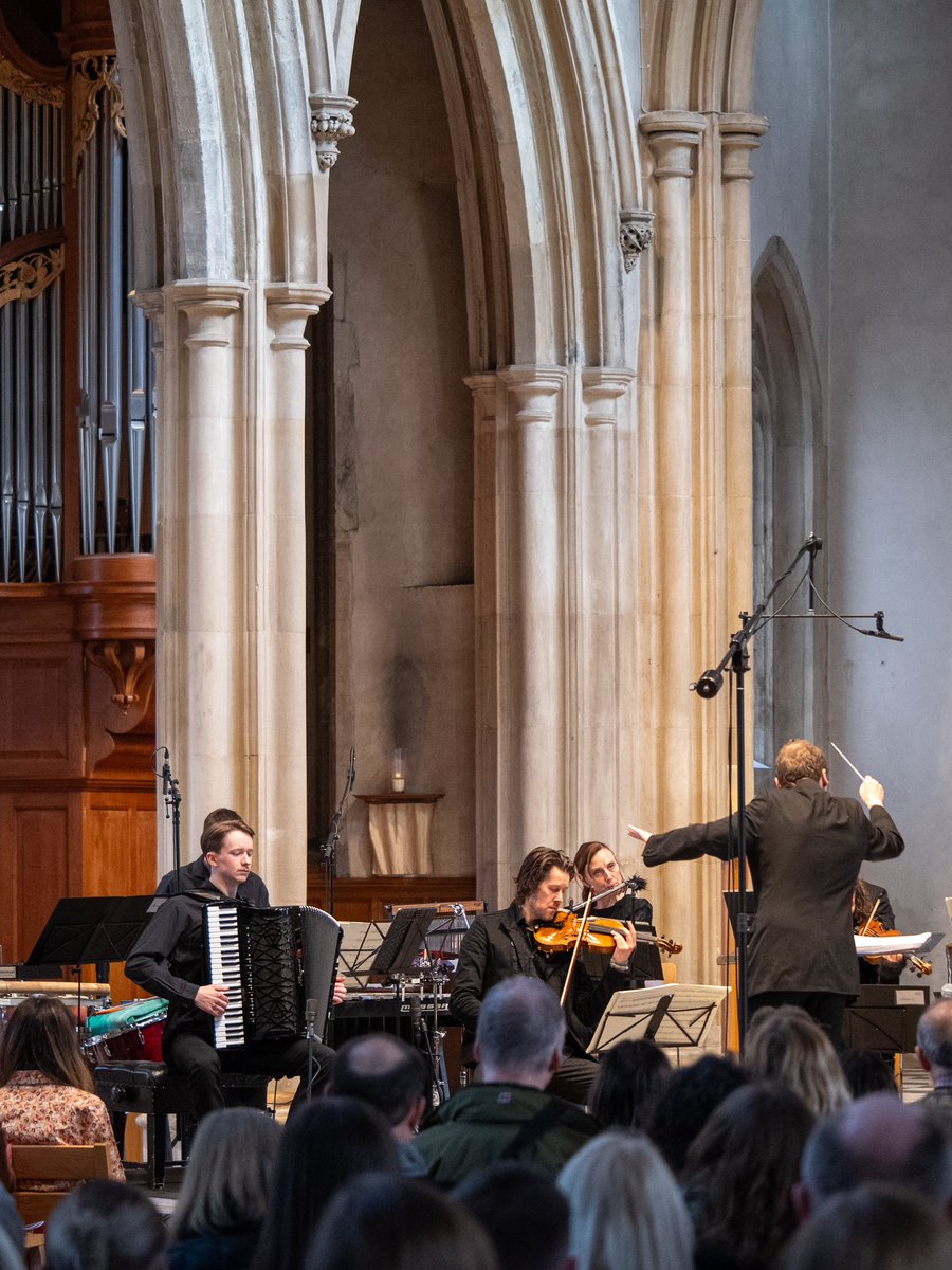 BrittenSinfonia's tweet photo. Congratulations to our outgoing Magnum Opus composers @DanielSoley @crystallalola &amp; @davidjohnroche on the premiere of their concertos written for @seanstshibe @EmmaSmith_Music &amp; @ryanaccordion

What a fantastic end to a year of composing &amp; workshopping alongside our players 👏🫶 https://t.co/flWvBWb5gG