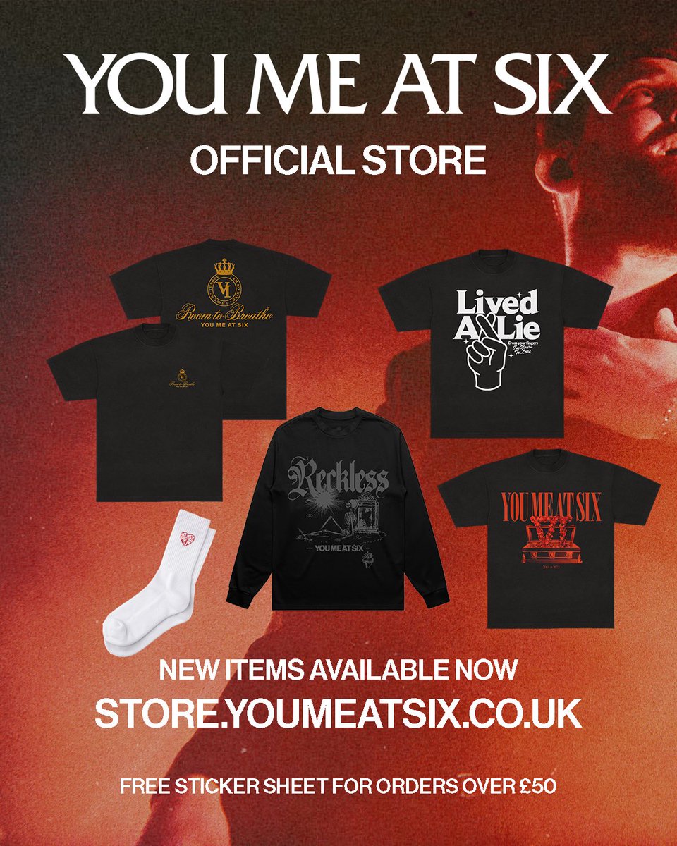 NEW ITEMS AVAILABLE NOW ON OUR ONLINE STORE❤️‍🔥 Plus spend over £50 to receive a free sticker sheet, while stocks last. store.youmeatsix.co.uk