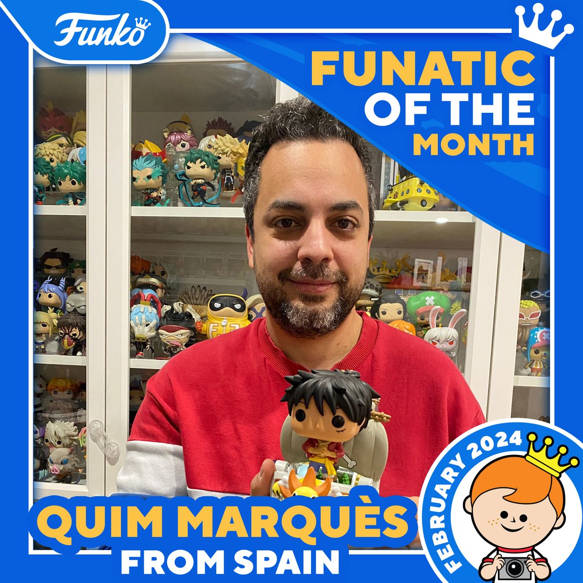 FunkoEurope's tweet photo. "Collecting Funko Pops! made my family closer together and has given me the chance to meet wonderful people from the Funko community."      

Join us in congratulating our Funatic of the Month for February, Quim Marquès from Spain! We hope you enjoy your box of goodies & Social Media Freddy 👏
