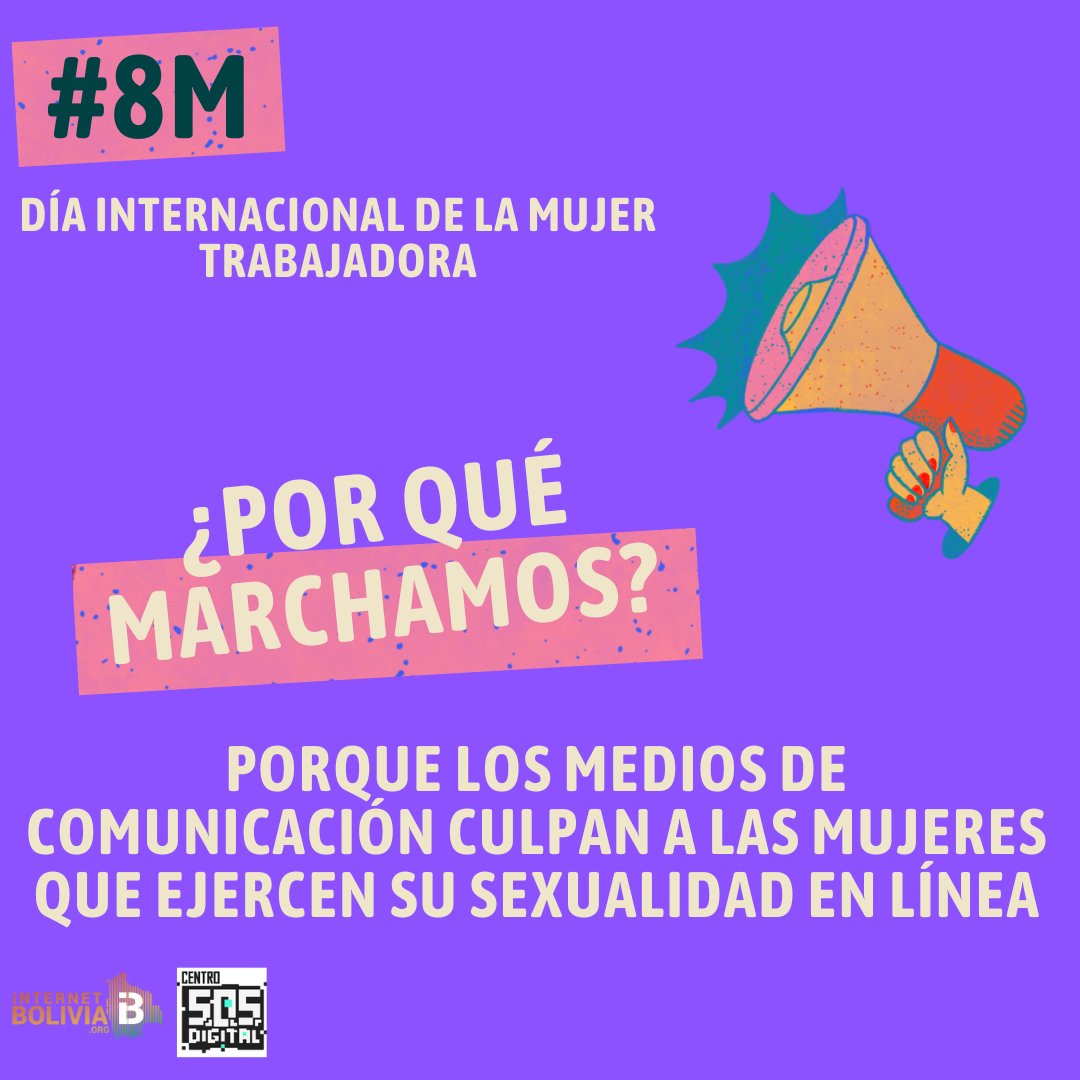 InternetBo_org's tweet photo. #8M Marchamos #Porque siguen revictimizando a quienes disfrutan de su sexualidad en línea
#SoSDigital #Derechos #ESIDigital https://t.co/JAMzg73n2K