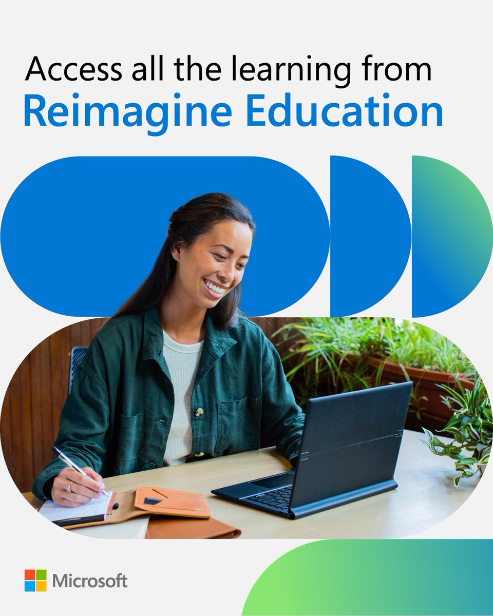 Just because the streaming ends doesn’t mean the learning ends. 😊​
​
The full #MicrosoftReimagine video and additional #AI resources are located on the #MicrosoftEDU blog, so you can revisit the event or experience it for the first time: aka.ms/ReimagineEduca…