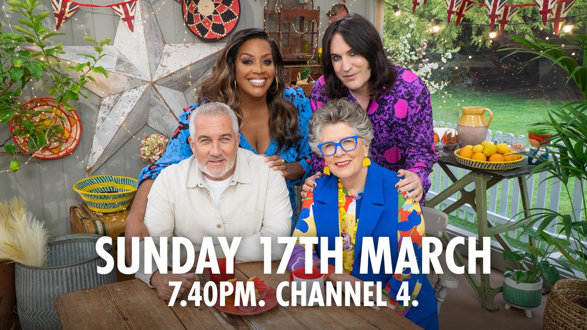 BritishBakeOff's tweet image. On your marks, get set, bake a difference!

The Great Stand Up To Cancer Bake Off starts Sunday 17th March at 7.40pm on Channel 4. #GBBO