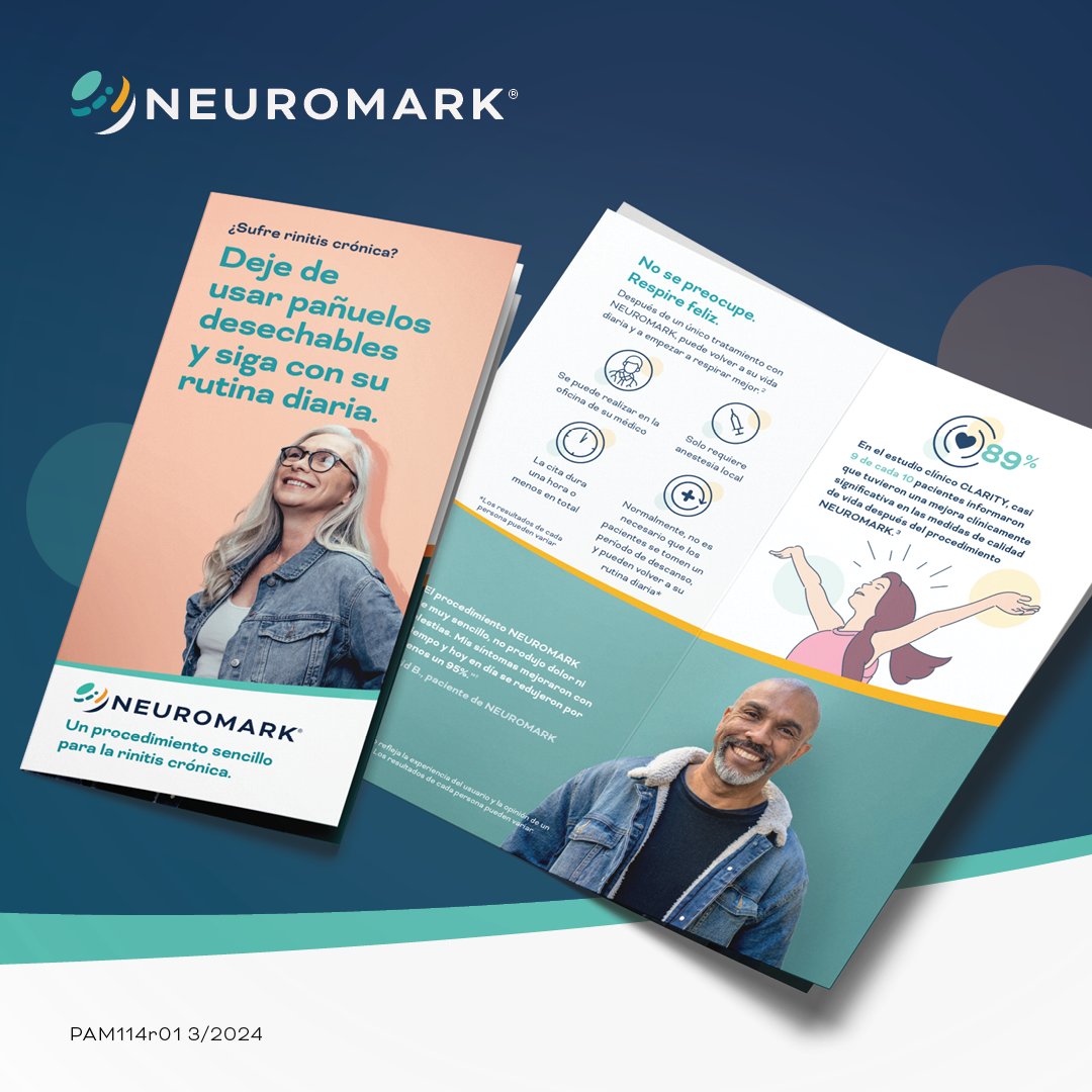 In-office brochures are now available in English and Spanish to help educate patients on chronic rhinitis (CR) and share the benefits of treating CR at the source with NEUROMARK. Download Spanish-language brochures here: bit.ly/SpanishPatient…