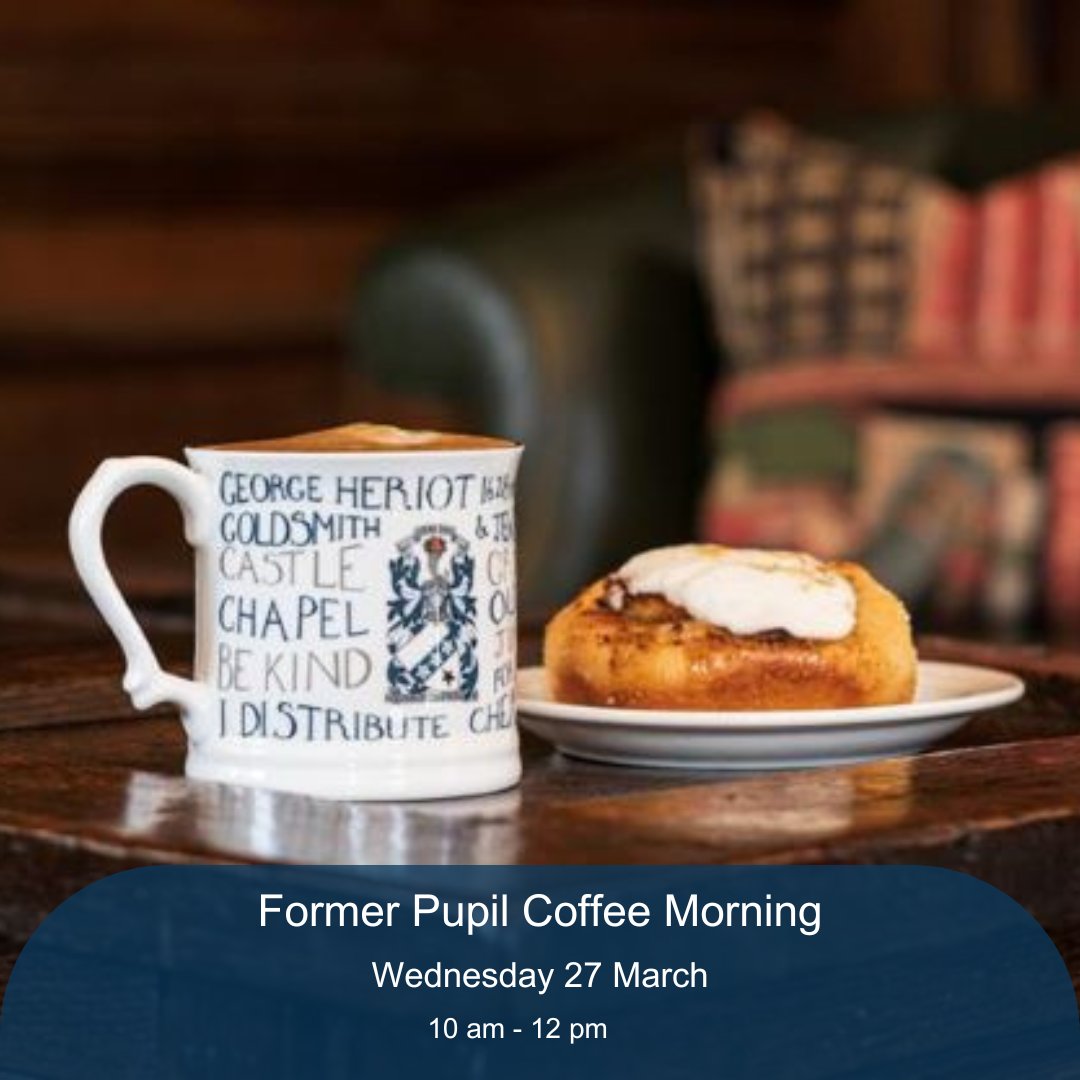 George_Heriots's tweet image. Calling Former Pupils 📢
 
Join us for a delightful gathering in the Council Room from 10am to midday on Wednesday 27 March. Come for a chat, enjoy pastries and meet fellow Herioters. 
 
We look forward to welcoming you.
 
ow.ly/25yo50QMCFT

#weareheriots #formerpupils
