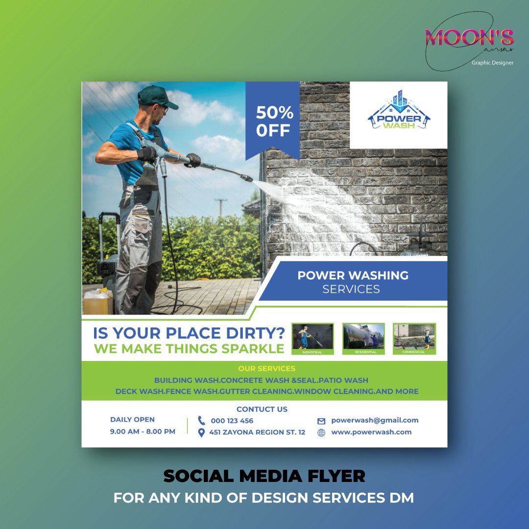 If you need any kind of social media design/flyer design DM us today... we are here to help you 24/7...  
#GraphicDesign #instagramPost #socialmedia #pressurewashing #RealEstate #Flyer #brochure #postcard #banners