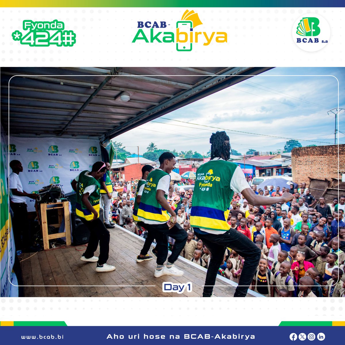 BcabBank's tweet photo. BCAB_Akabirya Road_Show #day_1
#Aho_uri_hose_na_BCAB_Akabirya
#ja_ku_kivi_na_bcab
#Solution_digitale
#Abatwip
#Bujumbura_mairie
#Centre_Ville #Gihosha_Gasenyi https://t.co/9MiMvNdPn0