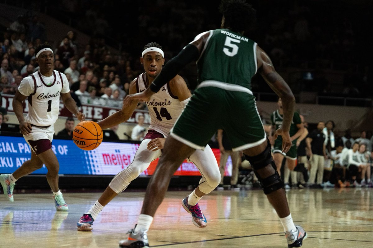 SportsEP's tweet image. In a devastating loss, the no. 1 seed Eastern Kentucky University (EKU) men’s basketball team fell to no. 10 seed Jacksonville University in the quarterfinal round of the ASUN tournament, 67-65.