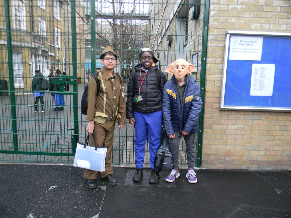 ArkGreenwich's tweet photo. We are so excited to see the wonderful costumes for World Book Day tomorrow.  2023 saw bundles of creativity from our staff and scholars.  Can we top it this year? @WorldBookDayUK @GreenwichLibs #HarryPotter #WorldBookDay #GreenwichLibraries https://t.co/0PlSnPVSUP