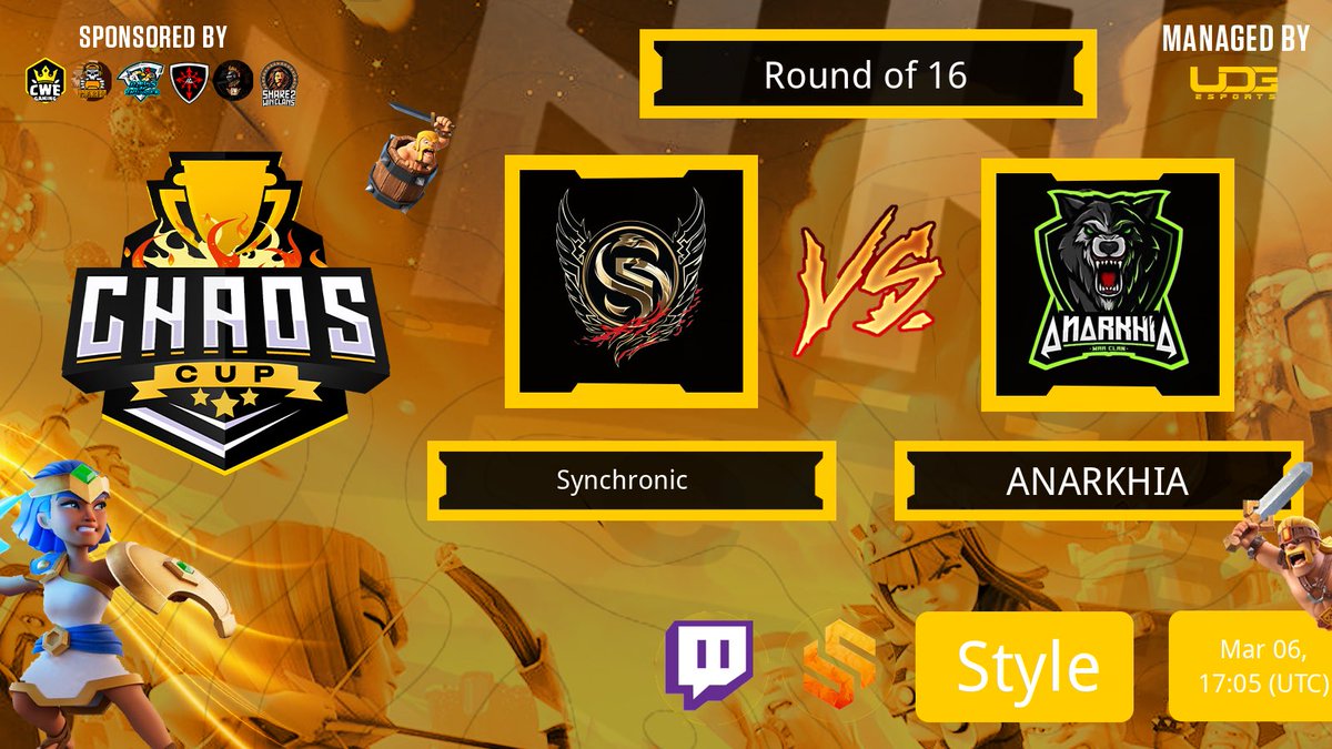 🟣 LIVEEEEEEEE!

Se viene buena tarde de Miércoles! 🥳

EL CAMPEÓN 🆚 SUBCAMPEÓN del MUNDO! 🌍

🏆 Chaos Cup

✅ Synchronic [RPG] 🆚 Stalwart [Clash Champs]

TODO el MUNDO para DENTRO! ❤

📺 twitch.tv/style_coc