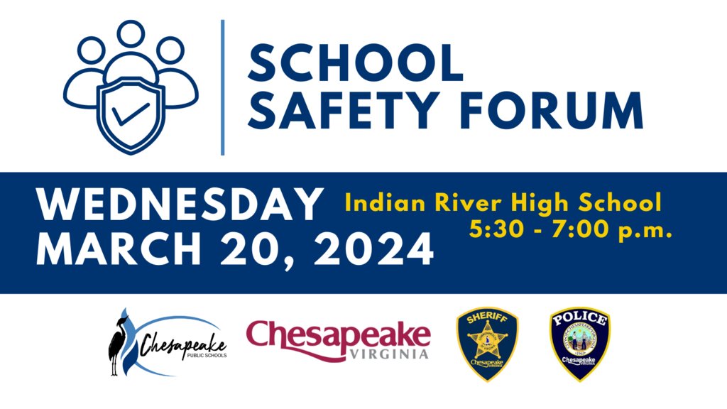 The School Safety Taskforce will host the first of two public forums on March 20th at Indian River High School to provide an update on school safety policies and procedures. The presentation will be followed by a Q&A session for attendees. Learn more: cpschools.com/safety