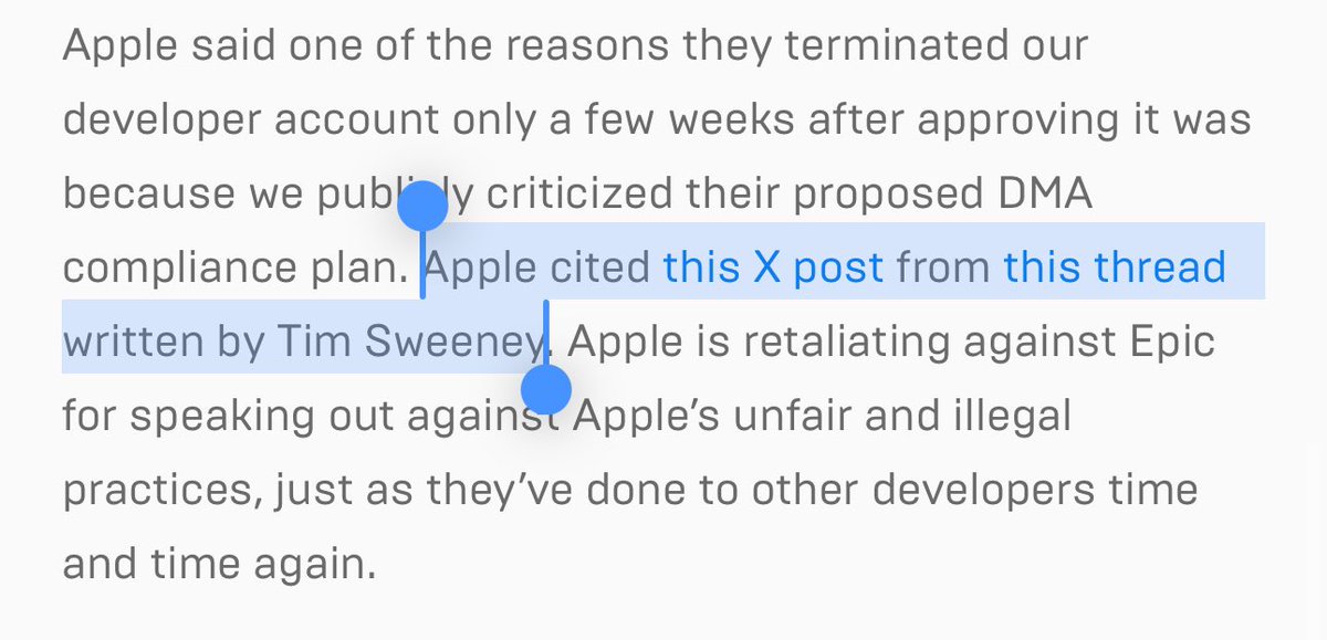 This is INSANE. Apple has killed Epic’s developer account as retaliation over <a href="/TimSweeneyEpic/">Tim Sweeney</a>’s tweets. 
epicgames.com/site/en-US/new…