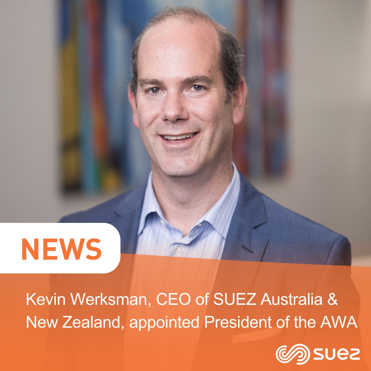 Kevin Werksman, CEO of SUEZ Australia & New Zealand, has been elected as the next President of @AustralianWater. Announced by AWA’s Board during the ‘Connected by Water’ Conference in Perth, Kevin's term will start at the conclusion of Ozwater'25 next May. awa.asn.au/resources/late…