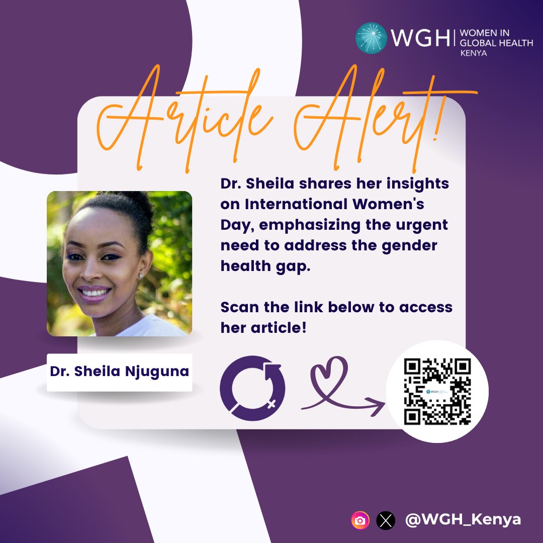 Dr. Sheila Njuguna calls for action on the gender health gap this #InternationalWomensDay! Invest in women's health, bridge research divides, and inspire inclusion for a healthier, more equitable world💪🏥#InspireInclusion #IWD2024 Access the article👉bit.ly/WGHKe-IWD