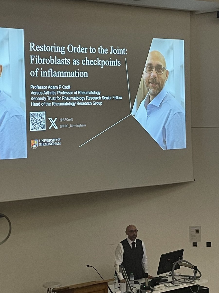 arthritisbham's tweet image. What a star ⭐️
Adam starts his Inaugural Lecture @APCroft