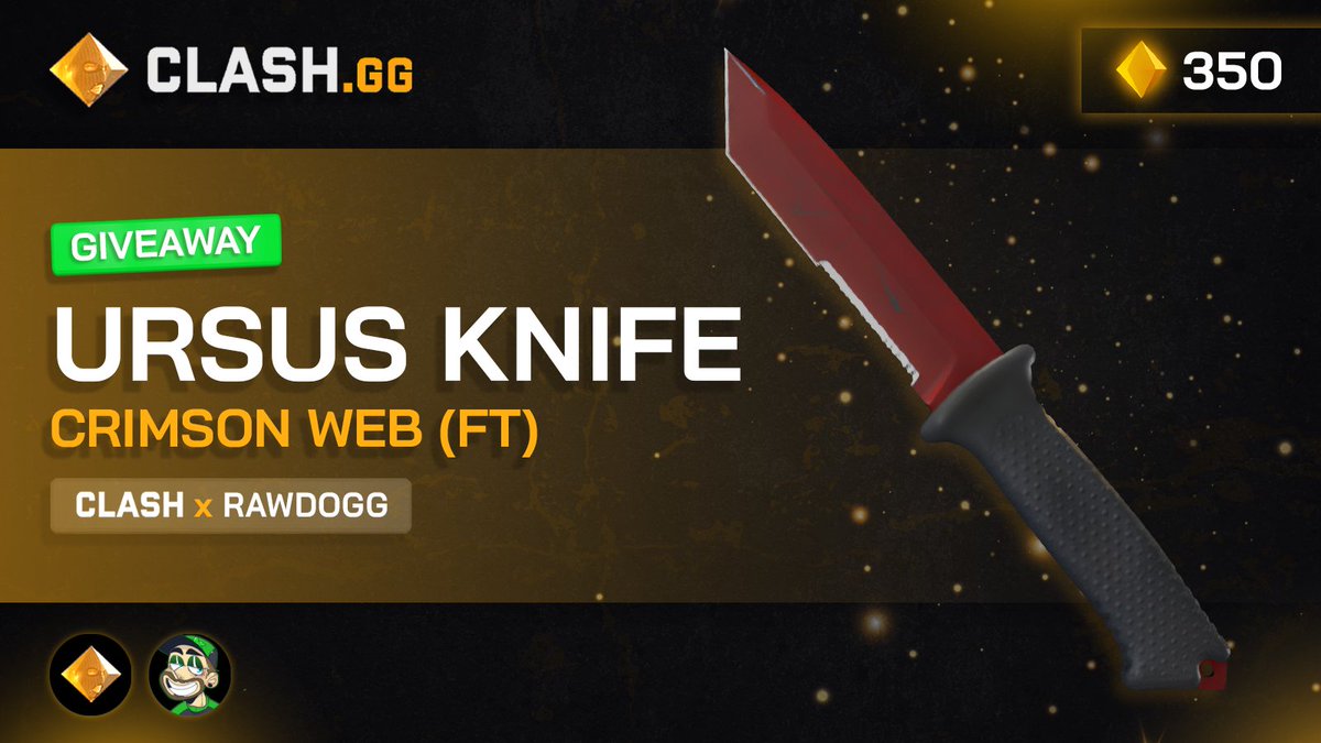 URSUS KNIFE CRIMSON WEB GIVEAWAY (350 GEMS)

Follow <a href="/clashdotgg/">ClashGG</a>
Like + RT 
Tag a Friend

Rolling in 1 week