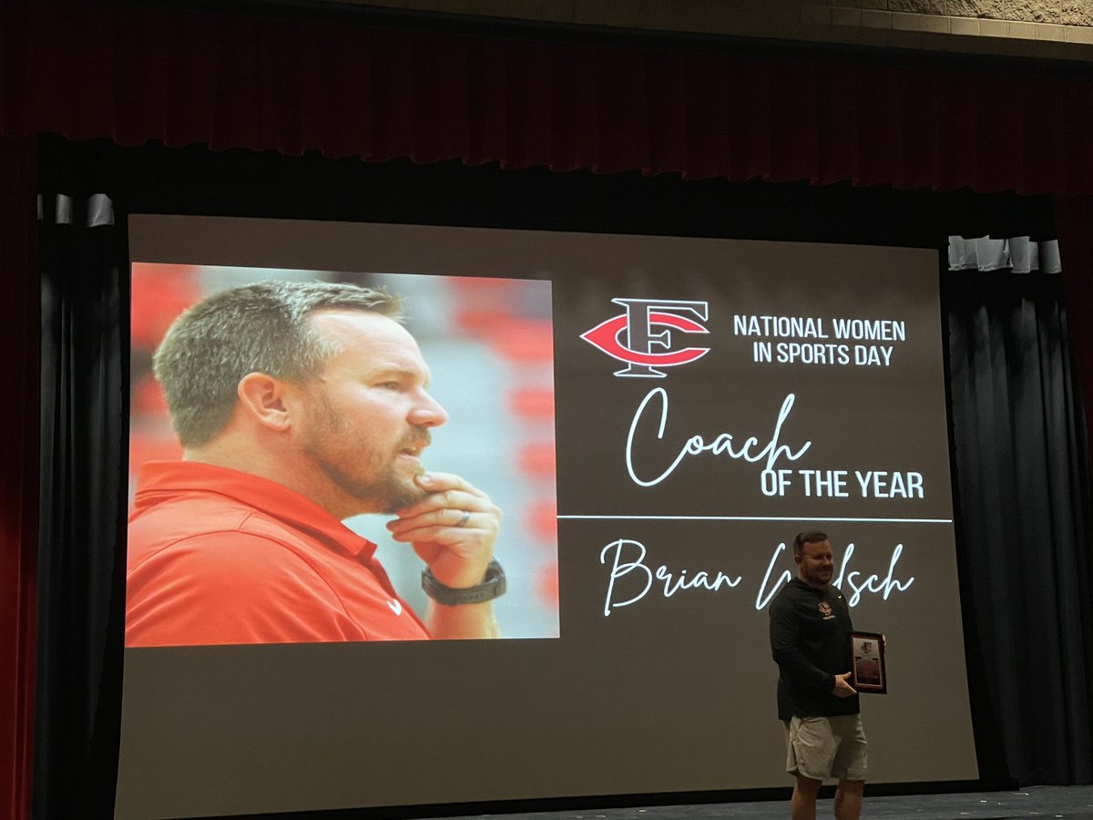 DrJoshLowe's tweet photo. Wonderful celebration today at the #CHouse as part of National Women in Sports Day! We are so proud of our student-athletes, coaches and programs at FCHS! Thanks to Lee Anne Rice for serving as our keynote speaker &amp; to Kelly Gordon for organizing our celebration! @ForsythCHS https://t.co/I5SETVIpB6