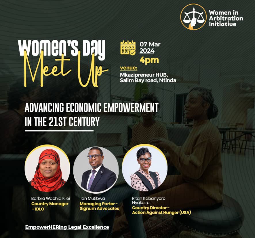 Gratitude to our incredible sponsor <a href="/JByamAdvocates/">JBYAMUKAMA & CO. ADVOCATES</a> making our Women's Day event possible! 
Your support fuels empowerment in arbitration, and we're honored to have you on board. Together, we celebrate strength and achievements of 21st-century women. #WomenInArbitration #ThankYou