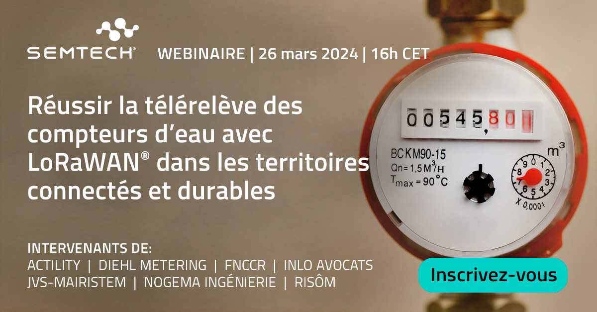Rejoignez notre webinaire pour en savoir plus sur l'évolution des compteurs d'eau. Découvrez comment LoRaWAN® a révolutionné la connectivité des compteurs intelligents en France.
hubs.la/Q02nnZmm0
#SmartMetering #IoT #Webinaire #Semtech