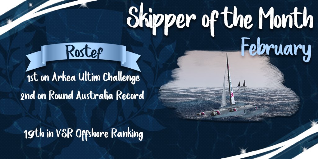 Rostef a été couronné Skipper du Mois, grâce à vos votes ! 🗳️

Le talentueux joueur suisse a décroché la première place sur l'Arkea Ultim Challenge 🔱

Félicitations à Rostef pour ce superbe début d'année ! 🙌