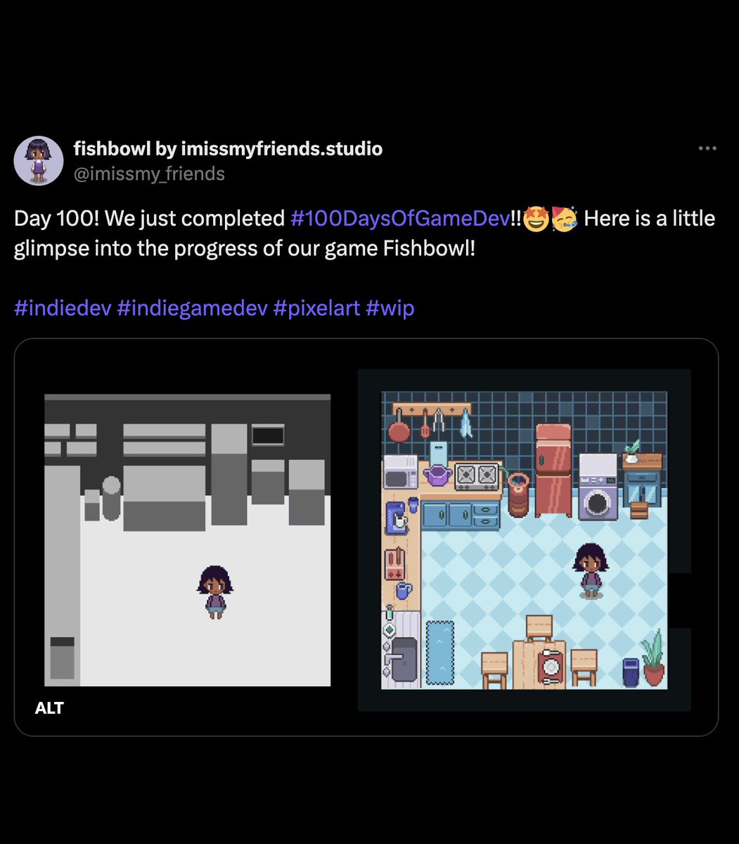 imissmy_friends's tweet image. Started off with #100DaysOfGameDev making Fishbowl part-time, and we&apos;re amazed at how far we have come! 🥺💜 A big thank you to everyone who helped us with advice, encouragement, kind words, support, we are so grateful! 😭 Please stick around for the long road ahead!