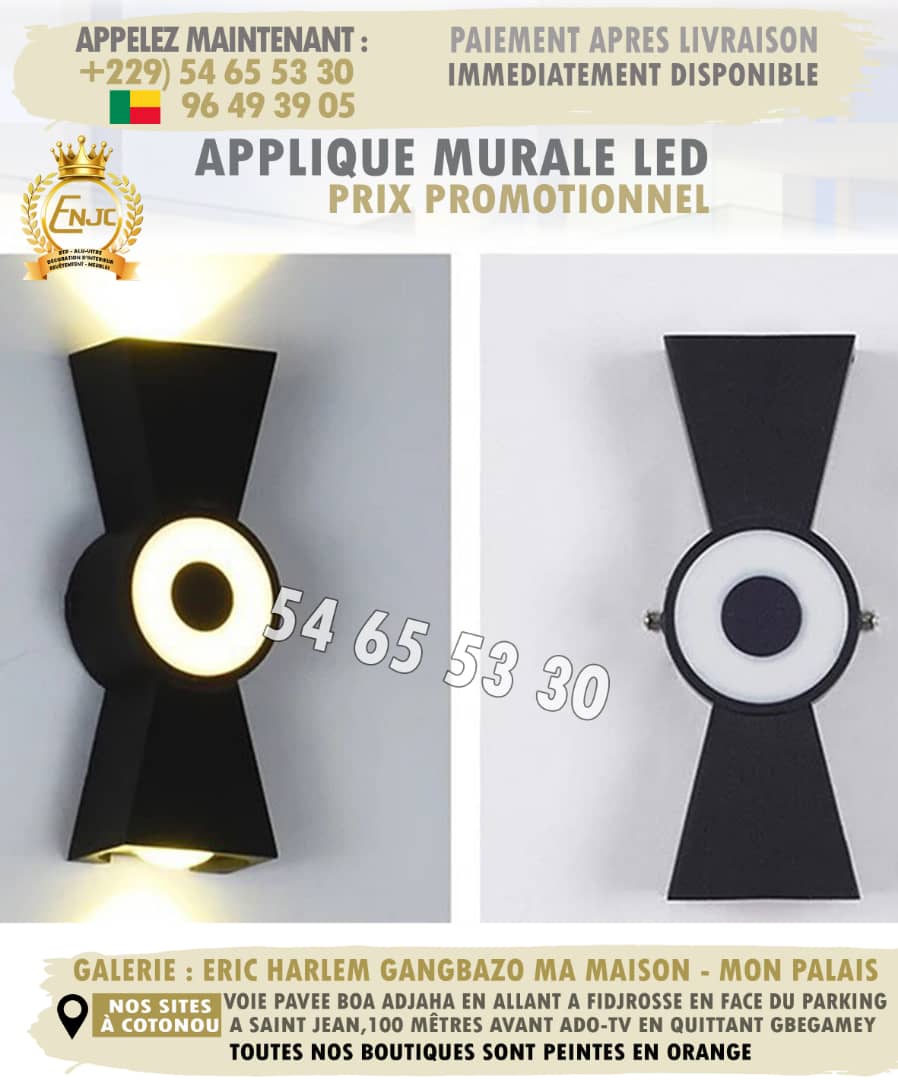 eric_harlem3's tweet photo. #LED #luxe #decoration   APPELEZ  ☎️🇧🇯 (+229) 54 65 53 30 / 96 49 39 05 ET COMMANDEZ MAGNIFIQUE LAMPE MURALE LED POUR DISTINGUER VOS MURS.
✔️ IMMÉDIATEMENT DISPONIBLE 
IMPORTÉ TOUT NEUF...LE STOCK EST TRÈS LIMITÉ ⏱️
🛵 LIVRAISON GRATUITE...
https://t.co/UFd4yS6TXV https://t.co/4skfAMcTlP