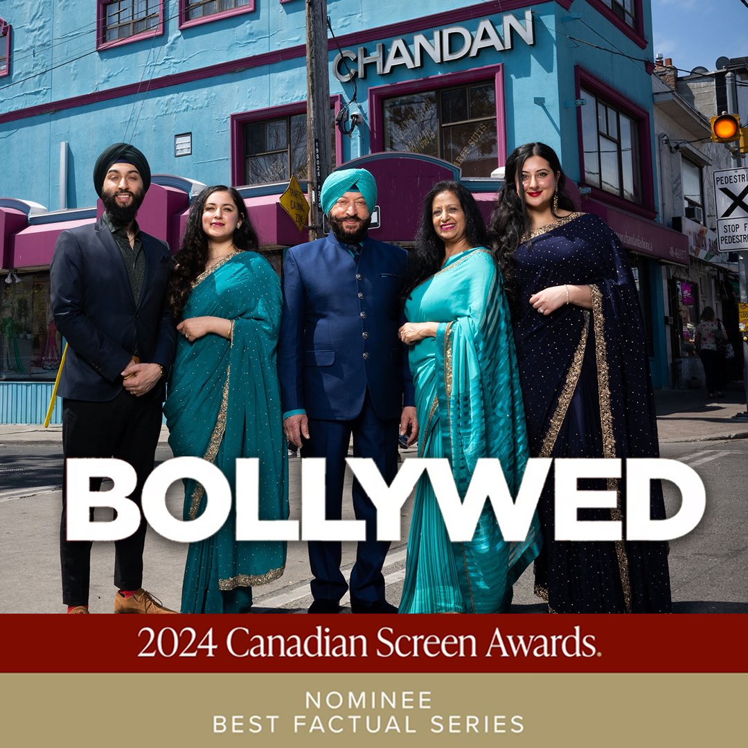 Thrilled to announce BOLLYWED has been nominated for two Canadian Screen Awards, including BEST FACTUAL SERIES. 

Congrats to @ChandanFashion @cbc and the entire team!

 #CdnScreenAwards