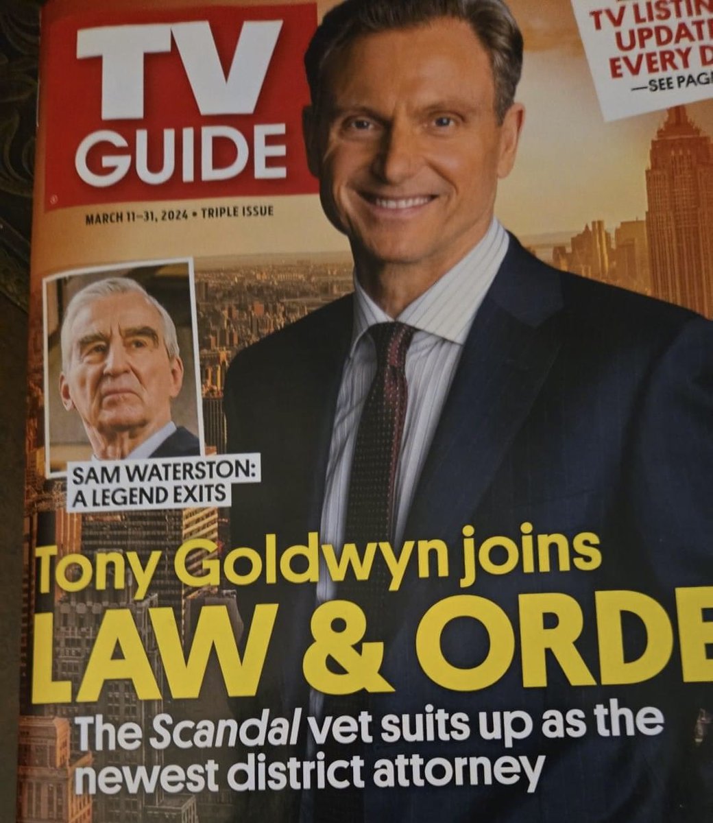 Schadeyboot's tweet image. My BABY made the Cover of TV Guide.  😍 #TonyGoldwyn #TVGuide #LawandOrder