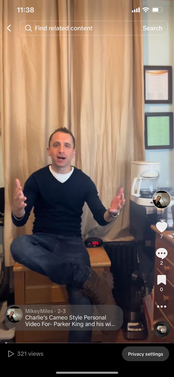 Charlie’s Cameo Style Personal Video~
For- Parker King and his wife Carly 
Want a Personal Video?
Have a birthday or anniversary on the way?
A Powerful acting monologue?
Message or email me-
milesenterprisesNYC@yahoo.com 
#justakidfromny