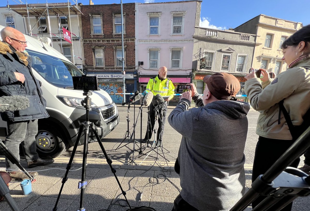 Superintendent Mark Runacres makes statement on last night’s fatal stabbing in St Paul’s. Separately he confirmed recent Rawnsley Park and Broadmead MacDonalds stabbings being linked together.