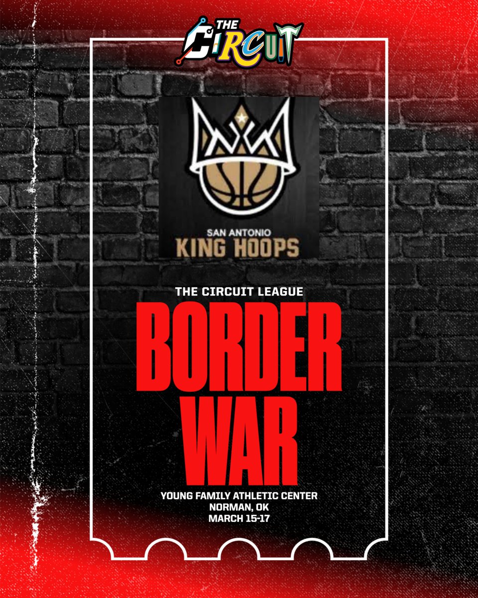 San Antonio King (TX) will officially be attending The Circuit League: Border War 🎟️

🗓️ March 15-17
📍 Norman, OK
🏟️ Young Family Athletic Center

Limited spots available - register now ⤵️
thecircuithoops.sportngin.com/register/form/…