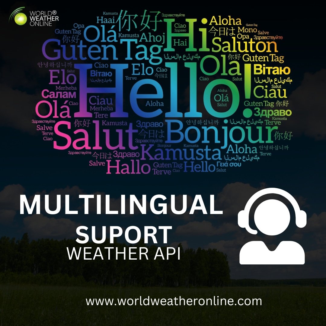 worldweatheronl's tweet image. We are thrilled to announce that our Weather API now supports MULTILINGUAL options across 40 different languages! Whether you're a developer, business, or just a weather aficionado, accessing weather data in your preferred language is now as easy as a breeze!
#WeatherAPI