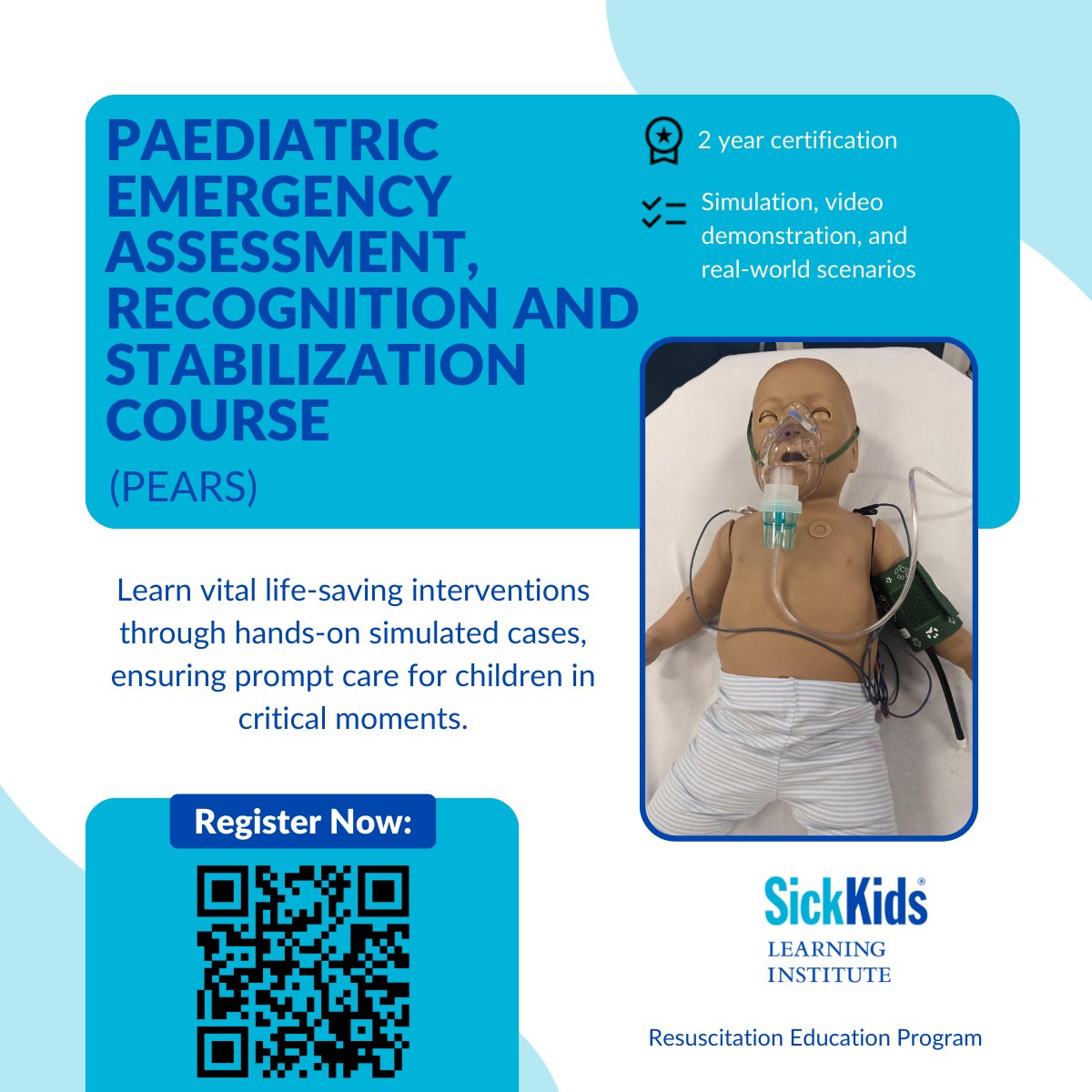 SickKidsNews's tweet photo. Enhance your paediatric emergency skills with the PEARS Provider Course on March 8! Developed by @HeartandStroke and offered at SickKids’ Simulation Centre.

Register now: https://t.co/rgJFQ5ddoi

#Paediatrics #EmergencyTraining #HeartandStroke #SKLearning https://t.co/b132876Ncc